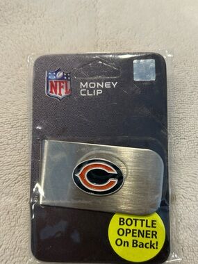 NFL Chicago Bears Silver Money Clip with Orange & Black Logo